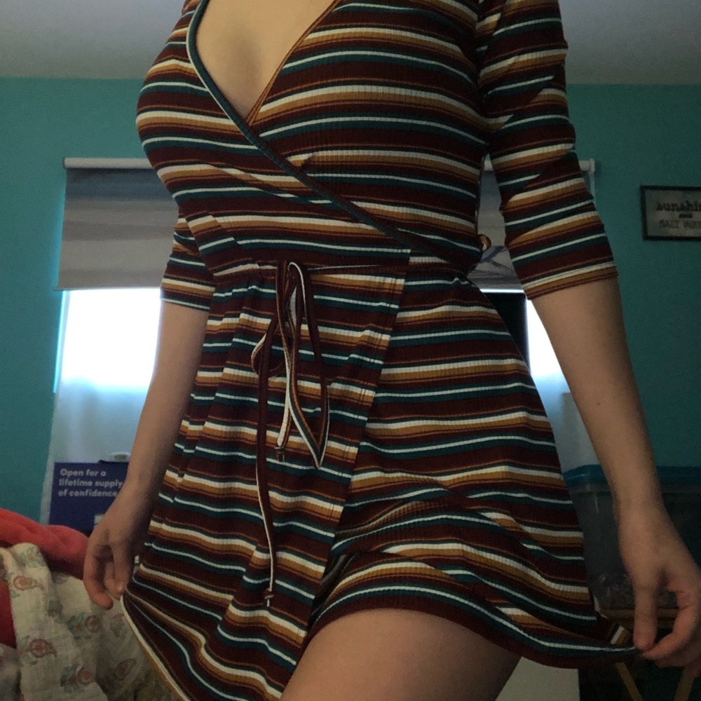 Striped Wrap dress